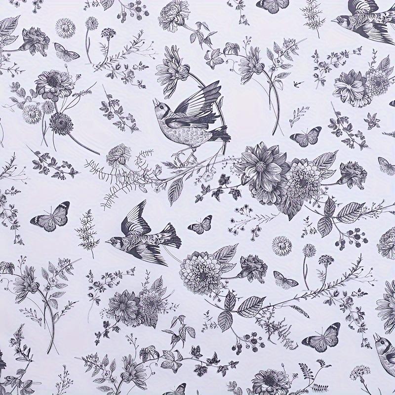 

40 листов/мешок, 19,69X13,78 дюймов Цветочная Птица Бабочка Печать Упаковочная Бумага Рождественский День Рождения Подарочный Мешок Книга Кожаная Бумага чёрный