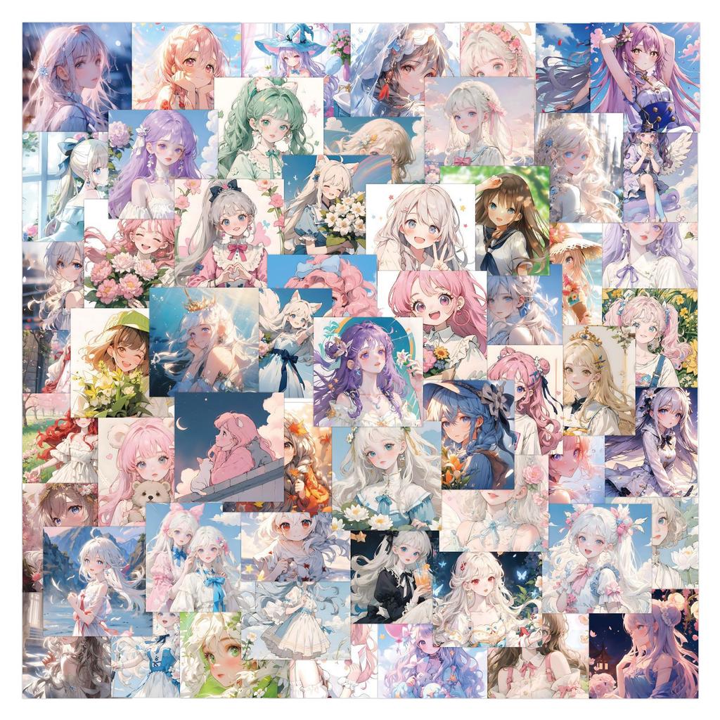 99 2D Sweet Girl Stickers Healing Simple Ins Landscape Handwritten Quotes Decorative Notebook Stickers