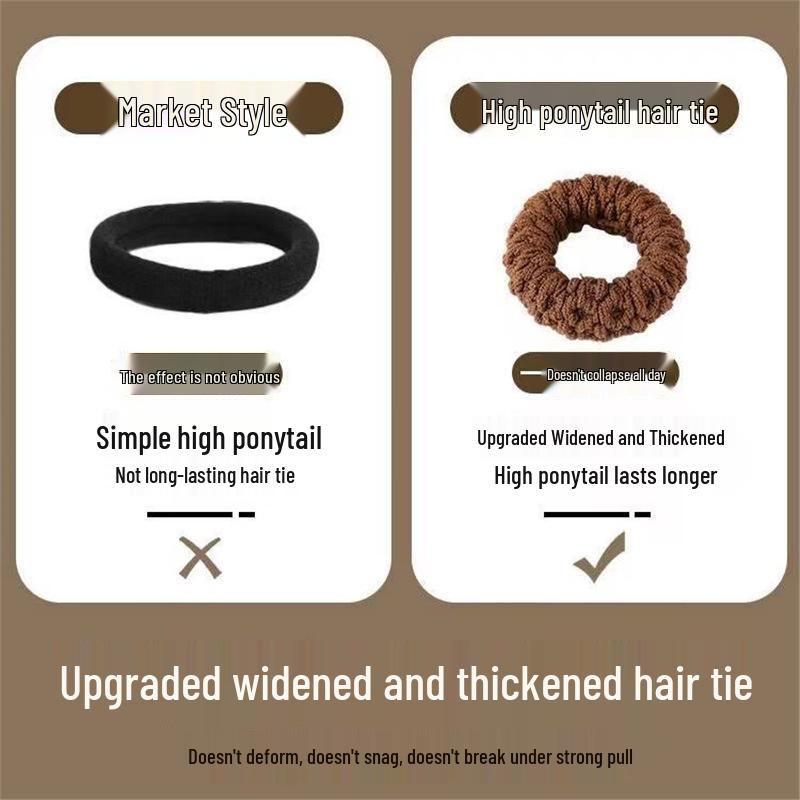 Thick & Wide High Elastic Hair Ties & Headbands - Durable for High Ponytails
