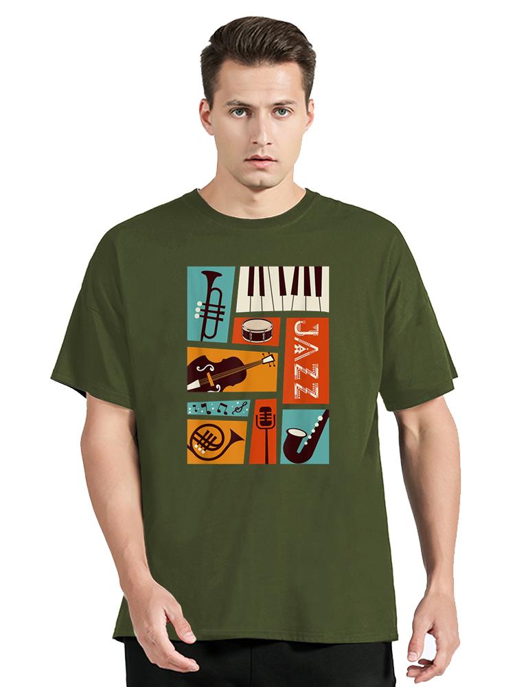 

Jazz Snare Piano Music Jazz Band Musician Saxophone Trumpet T Shirt Graphic Cotton Birthday Gifts T-shirt Clothing Oversized 4XL