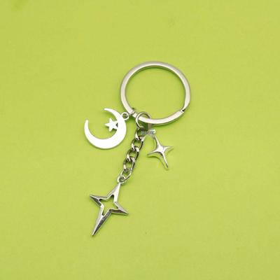 Stylish Star Hollow Alloy Keyring Pendant for Couples, Bags, and Backpacks