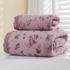 Floral Coral Fleece Bath Towel Set - Thick, Soft, and Super Absorbent with Lace Detailing