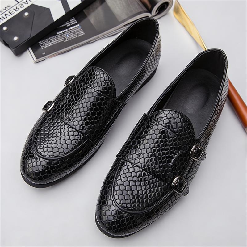 New British Designer Men's Trend Monk Strap Shoes Male Moccasins Wedding Prom Homecoming Office Party Footwear Zapatos De Novio