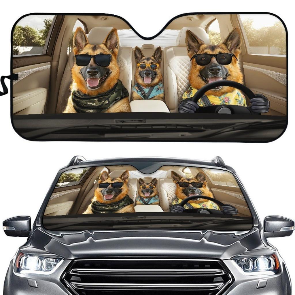 Giraffe Printed Aluminum Foil Sun Visor, Sun Protection And Heat Insulation Pad, Car Cute Pet