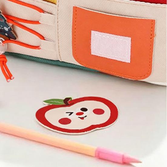 Estuche de Lápices de Dibujos Animados con Cremallera y Cordón Bolsa de Papelería Multifuncional para Estudiantes Gran Capacidad Resistente al Agua Lápiz para Material Escolar