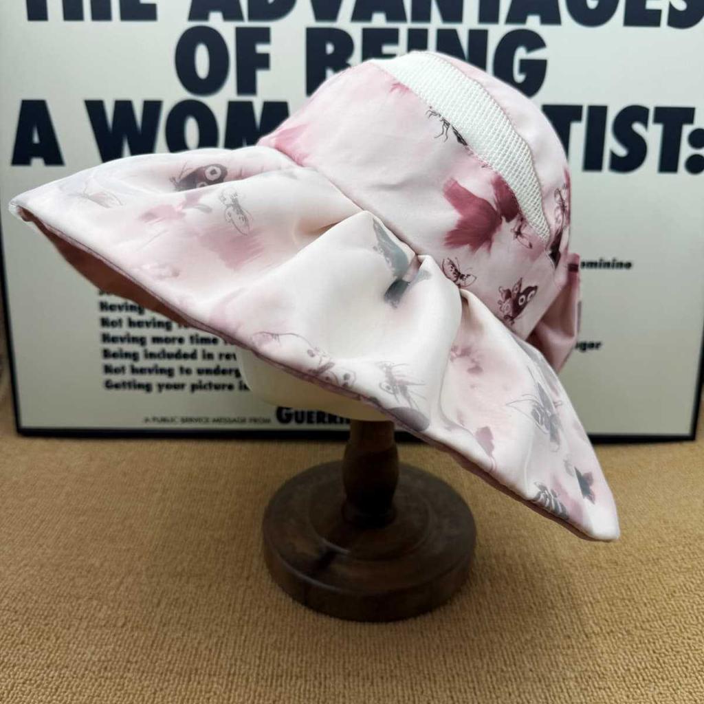 New Chinese butterfly big eaves empty top hat can tie ponytail sun protection hat women's mesh yarn face small anti-ultraviolet sun hat