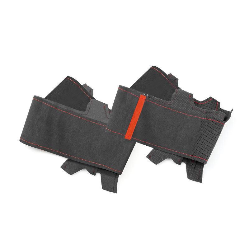 Suede Perforate Leather Car Styling Steering Wheel Cover Trim For Honda Fit Jazz City 2009 2010 2011 2012 2013 Ight 2010-2014