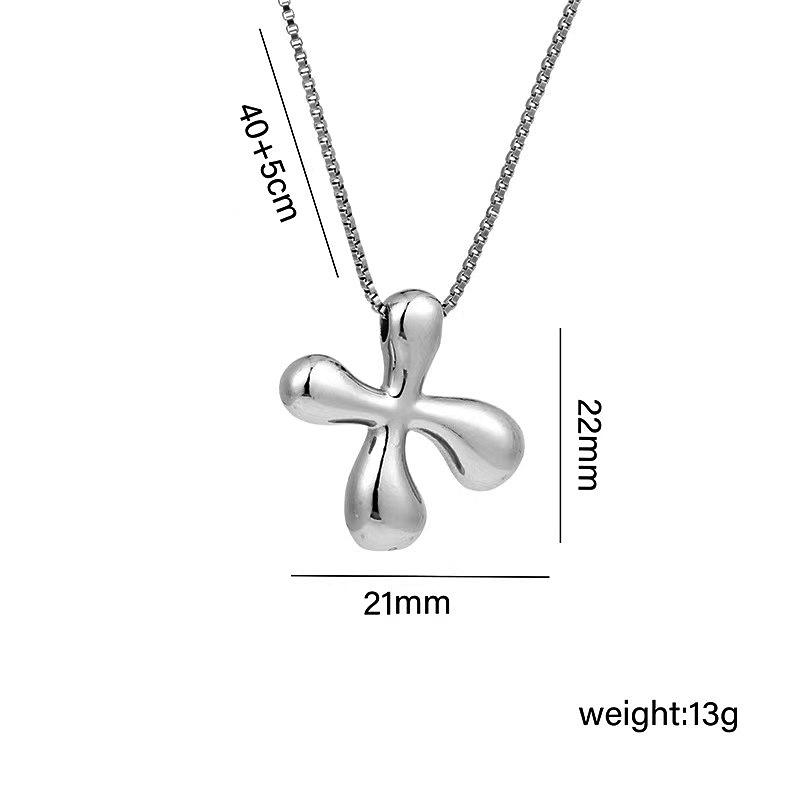 Charming Chubby Brass Polished 26-Letter Silver Pendant Necklace for Women