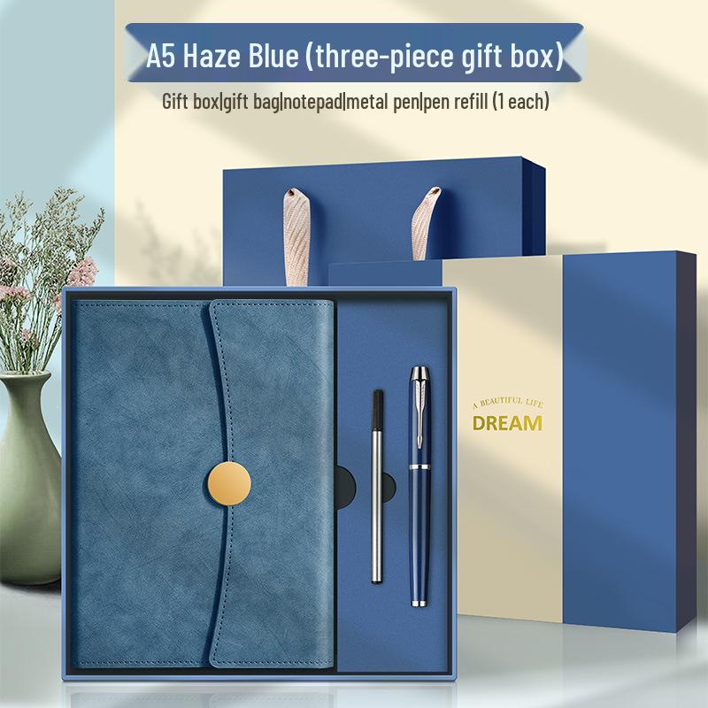 Conjunto de Presente Caderno A5 Dobrável em Três e Copo Térmico – Lembrança Corporativa Personalizada com Logotipo