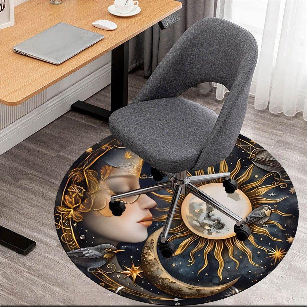

Starry Night Dream: Celestial Art PrintRound Non-Slip chair mat chair carpet for office Rugs for Office Decor Gift For Valentine s Day Mother s Day Ha 80cm by 80cm