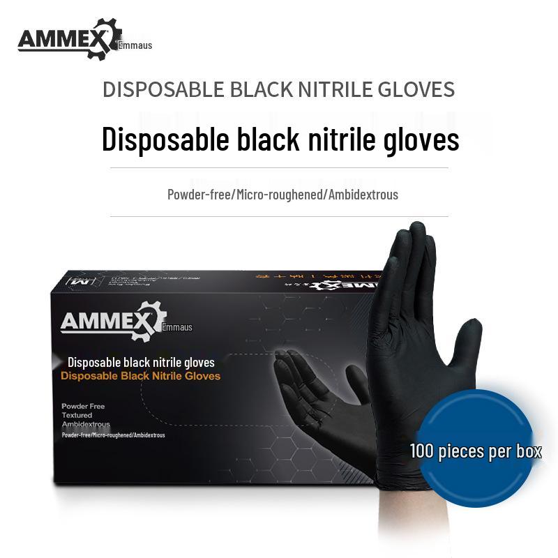 Aimas Medical-Grade Nitrile Rubber Gloves, Powder-Free, High Elasticity, Thickened, Disposable.