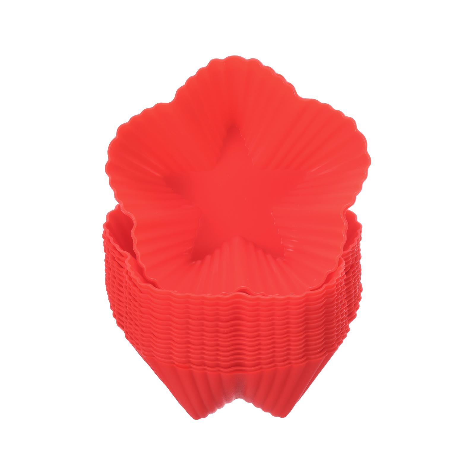 

18 шт. Звезды Силиконовые формочки для кексов Силиконовая форма для выпечки кексов и маффинов для Дня Рождения Свадебные украшения красный