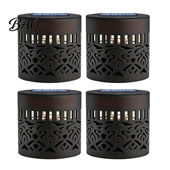 Multi-color LED Wall Light Solar Lamp, Seven Color Changing Projector Light, with Hollow Pattern Garden Path Lighting Design IP65 Waterproof