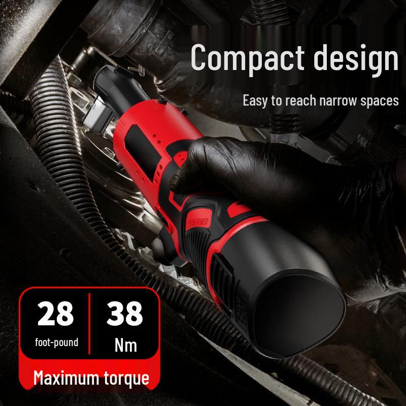 3/8" Cordless 90° Right Angle Electric Ratchet Wrench, 12V Rechargeable for Stage Truss & Automotive Use