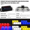 8 In 1 Universal Strobe Lights Car Front Grille Emergency LED Signal Light Red Blue Police Flashing Warning Lamp Accessories