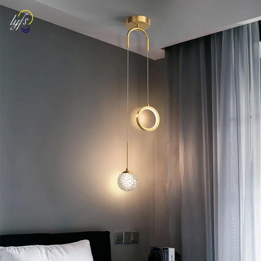 New Nordic LED Pendant Light Indoor Lighting Fixture - Bedroom Bedside Hanging Lamps