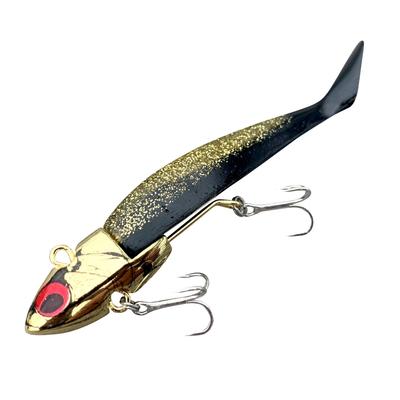COREMAN Worm Vibration Jig Head Gold Chrome Head Black VJ-16 #061 + Gold.