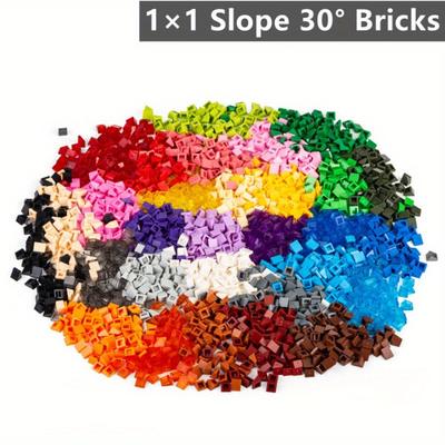 100 Stück Schräge 30° 1x1x2/3 Stein High-Tech Wechselschalter für Bausteine Teile Lernspielzeug Kindergeschenke 54200