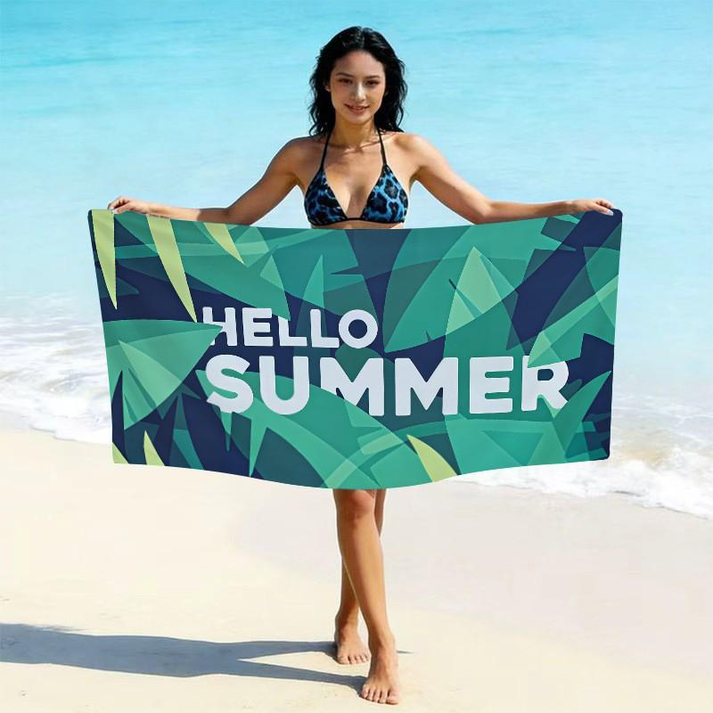 Ultrafine Microfiber Beach Towel Thick Quick Dry Bath Absorbent Swim Custom Print Design Adults Kids Pool Travel