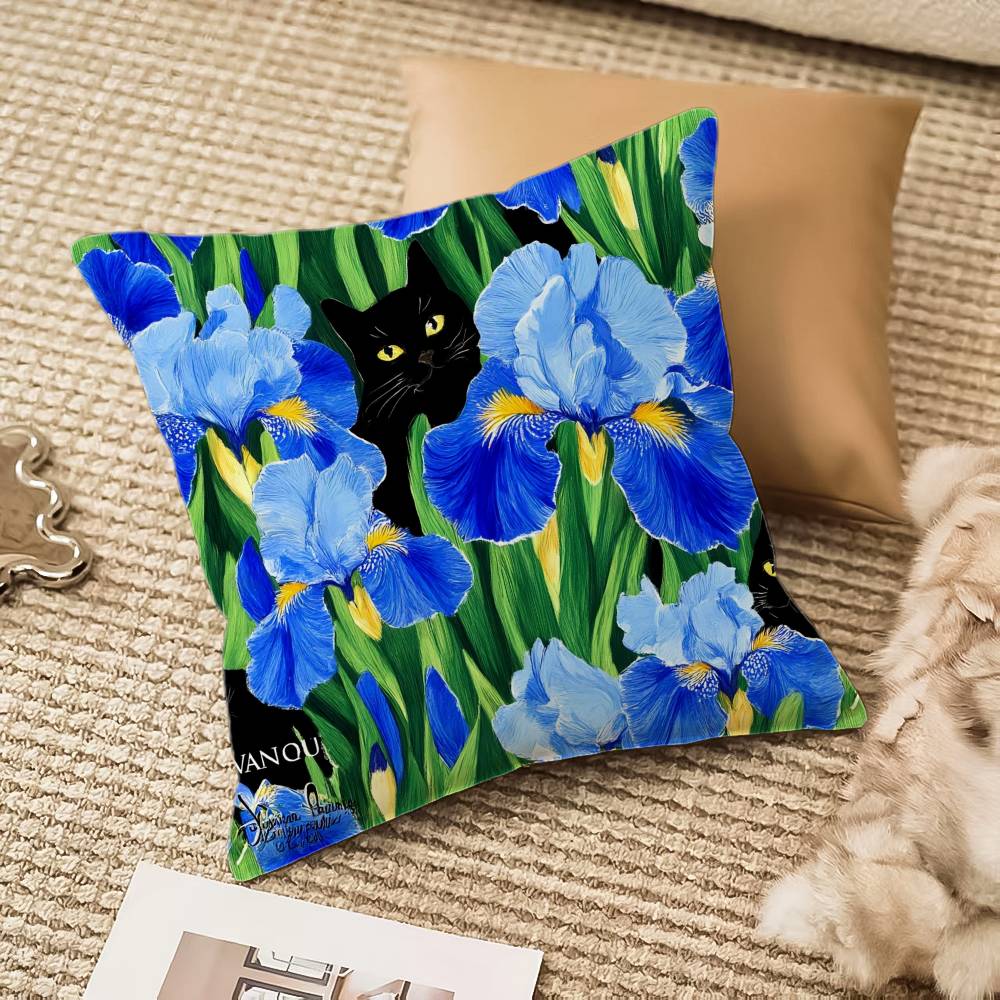 Stjärnigt sött katt Kuddfodral Anti-kvalster Osynlig dragkedja Soffa Säng