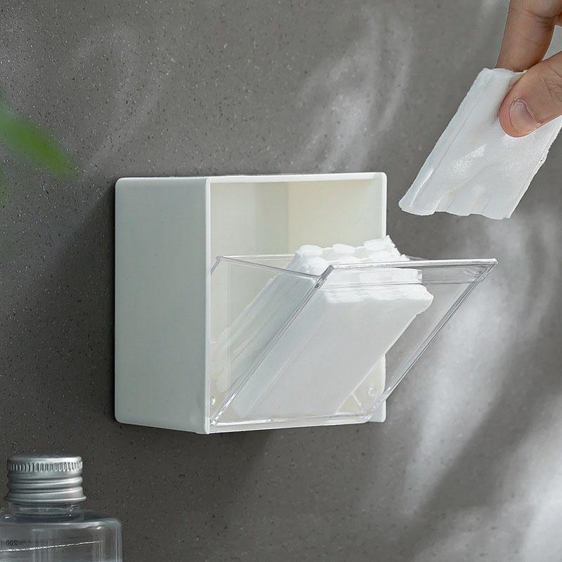 Bathroom Wall-mounted Flip Storage Box, Suitable for Cotton Swabs, Hair Bands, Lipsticks, Small Items Classification Storage Box