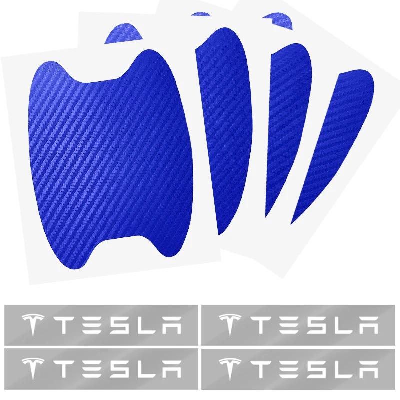

8Pcs Car Door Bowl Handle Protector Stickers Anti-scratch Film Accessories for Tesla Juguete Coil 4 Model 3 2022 Y X S Cc3