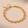Women Minimalist 18k Gold Plated Geometric Rhombus Chain Anklet