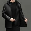 Goat Leather Leather Jacket Men's Detachable Mink Liner Leather Whole Mink Jacket Leather Leather Jacket