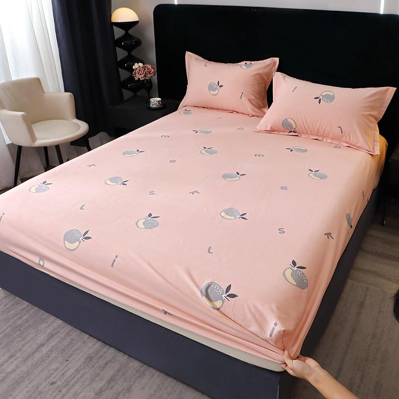 Queen Size Bedsheet 100% Cotton Fitted Sheet Brushed Bed Cover Soft Mattress Protector Sabanas Para Cama (Pillowcase Need Order)