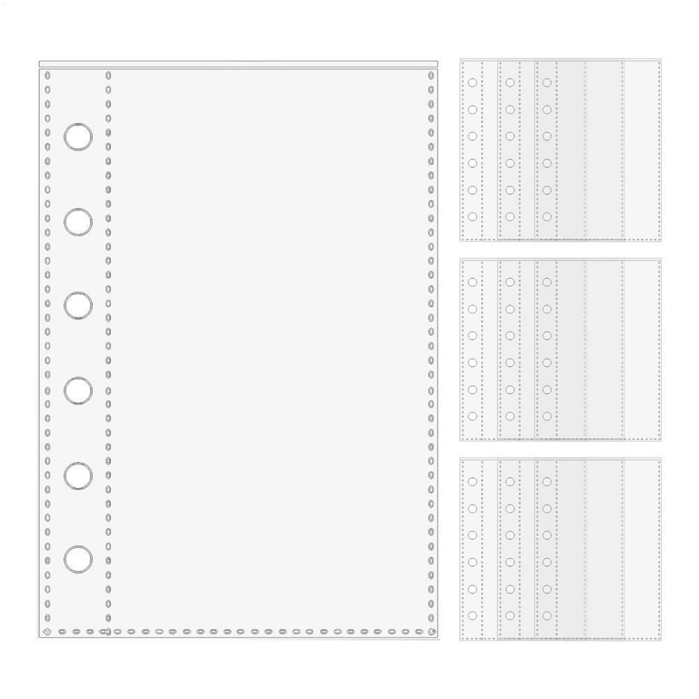 10pcs Sheet A7 Binder Refill Clear PP Pocket 6 Rings Loose Leaf Inner Page for Idol Photocard Holder Book