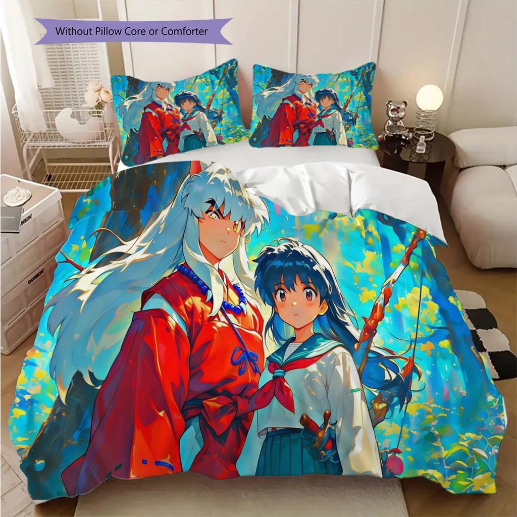 Fantasy Anime Collage Art Bedding (1 * duvet cover + 2 * pillowcase, without core) 2D Flat Duvet cover and pillowcase Bedding set Soft and comfortable