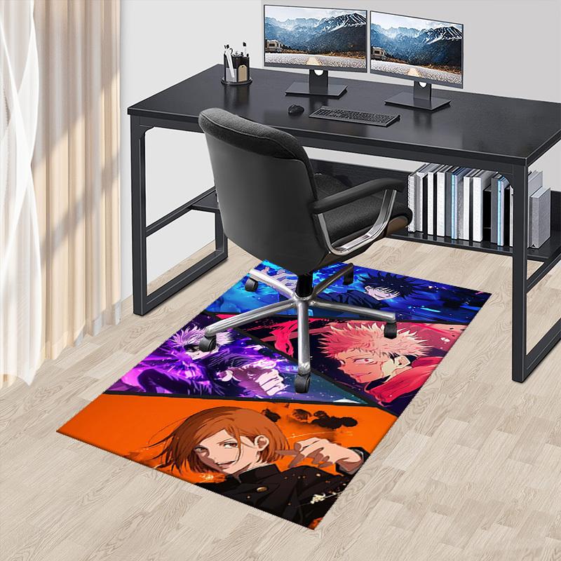 

1pc Anime Cartoon Design Jujutsu Kaisen Characters Office Chair Mat, Non-Slip Carpet for Home Decor, Suitable for All Seasons.U084 60cm by 90cm
