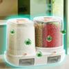 5-Grid Rotating Grid Grain Rice Dispenser Sealed Cereal Separate Bucket Dry Food Container Round Rice Storage Tank Storage Box