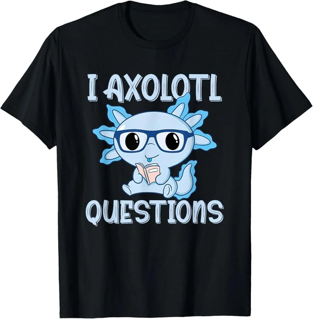 I AXOLOTL QUESTIONGS Children Boy Girl T shirt 2026 New Summer Short Sleeve T-Shirt Cute Style kidS casual SPORTS Tops