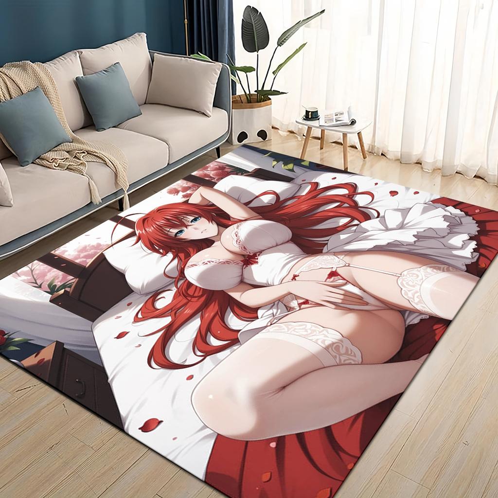3D Cartoon High School DxD Sexy Girl Rias Akeno Asia Carpet Rug for Living Room Bedroom Home Sofa Decoration,Non-slip Floor Mat