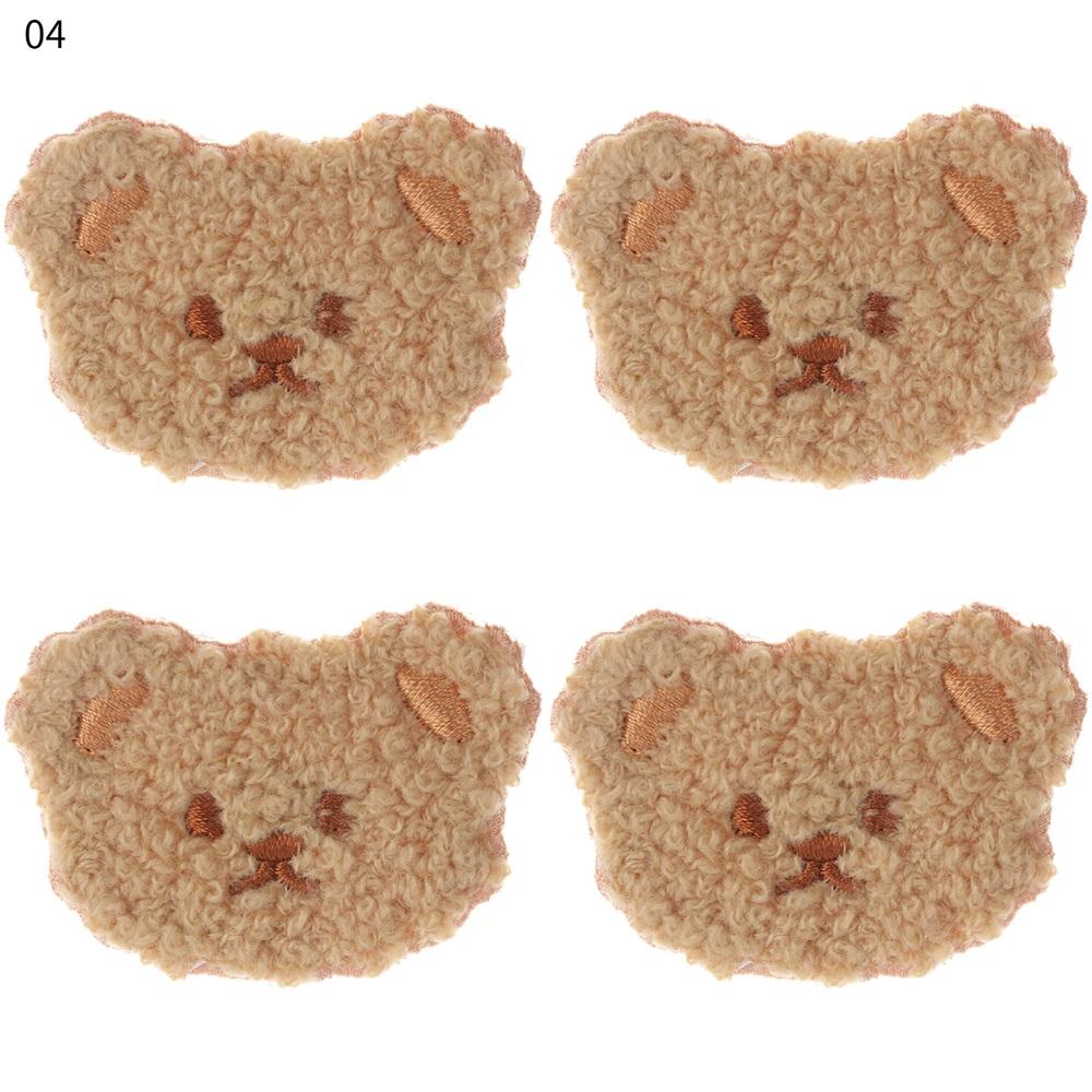

4 Colors Applique Patches DIY Accessory Sewing Cute Cartoon Bear Embroidery Patches Iron on 04