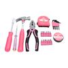 24-teiliges Mini-Werkzeugset mit rutschfestem Griff, Pink, Tragbares Handwerkzeug-Set für Frauen, Heimwerkerwerkzeug