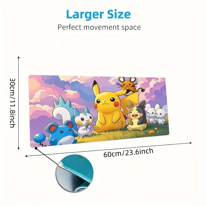 Pokémon Print Cushion Non-slip Laptop Tablet Big Mousepad XXL Mat Mini PC Playmat With Lock edge
