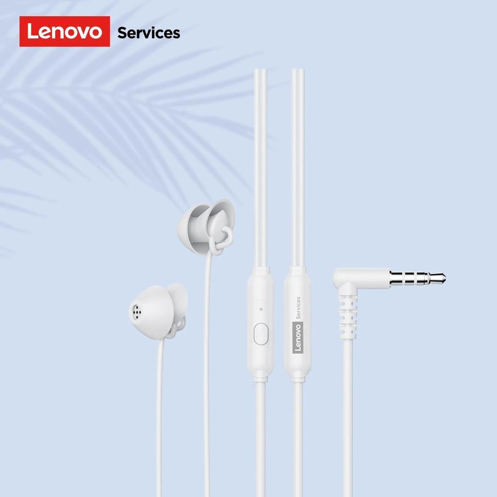 NEW Lenovo Y107 Wired ASMR Sleep Earphones 3.5mm In-Ear Wired Invisible Earphones Soft Silicone Comfort Wearing Earbuds With Mic