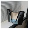 Retro simple atmosphere women's summer new large-capacity splicing shoulder portable tote bag