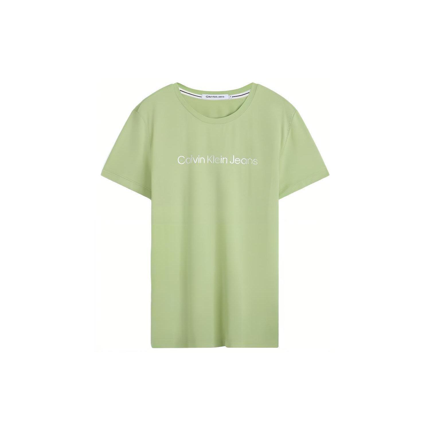 

Calvin Klein Ck Logo Print Breathable Sweet And Spicy T-Shirt Women tops Green J213892-L99 XS