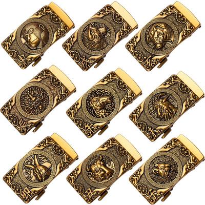 Zodiac Men's Automatic Belt Buckle Personalized Retro Copper 40cm Automatic Zinc Alloy Belt Buckle