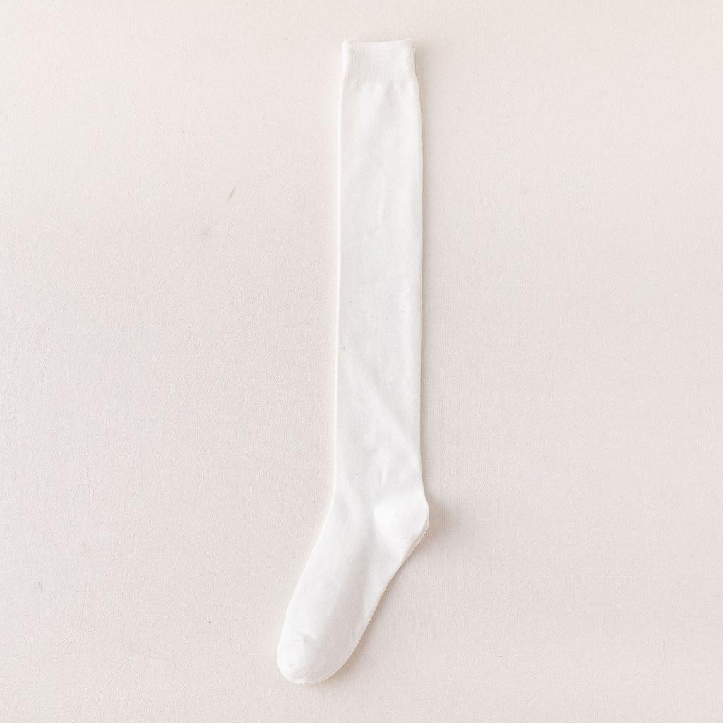 Black And White Socks Women'S Autumn And Winter Tube Socks Japanese Solid Color Calf Socks Cotton Korean Version Knee Socks Zhuji Socks Wome