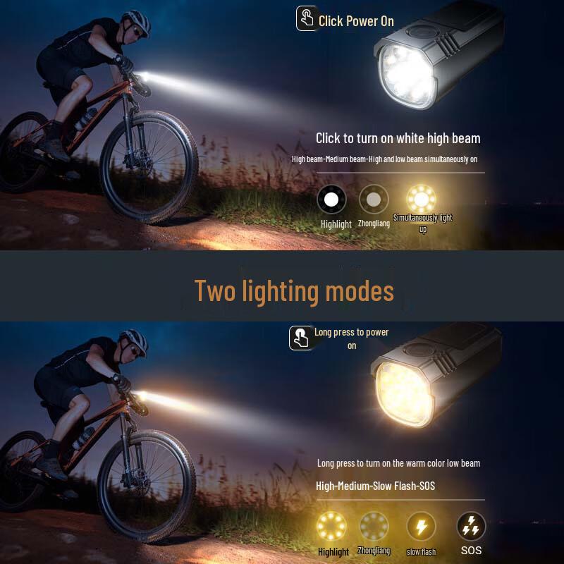Longchan Aluminum Alloy Rechargeable Bicycle Light Set