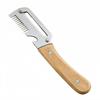 1 Stück 2-in-1 Schälmesser & Sparschäler, Ergonomischer Holzgriff Edelstahlklinge, Multifunktionaler Obst Kartoffel Gemüse Sparschäler