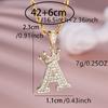 1 Pc Golden Color 26 English Letter Princess Crown Necklace Pendant Wedding Band Jewelry Valentine's Day Gift