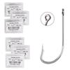 Rustproof Large Sea Fishing Hooks with Extended Shank and Barb, Long Shank Seahorse Bass Hook with Hole