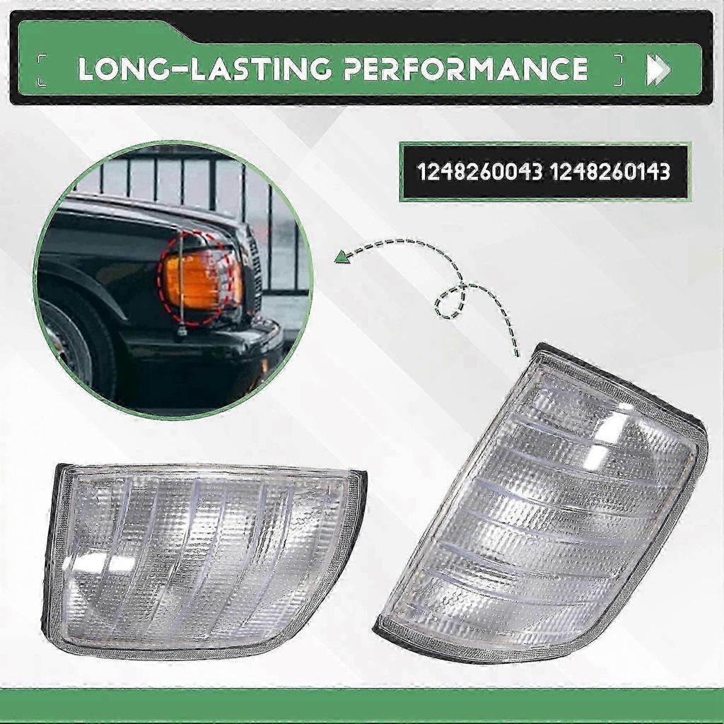 Car L+r White Corner Lights Turn Signal Lights For Mercedes W124 E-class Sedan 1985-95 1248260043 1248260143