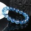 Natural Aquamarine Bracelet, High-end Collectible-grade Brazilian Blue Classic Round Beads, Direct Sales.