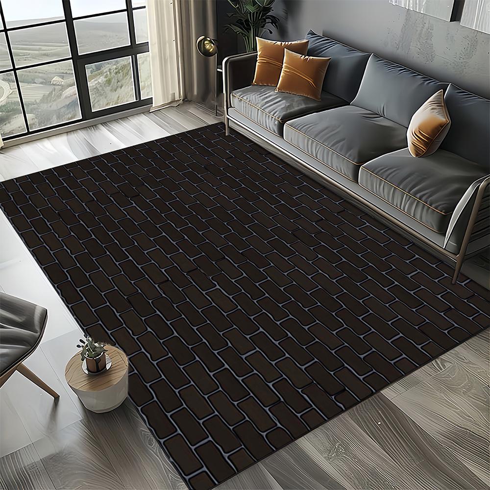 2025 New Style Brick Stone Building Wall Originality Rug Carpet for Living Room Bedroom Home Decor,kid Non-slip for Sofa Doormat